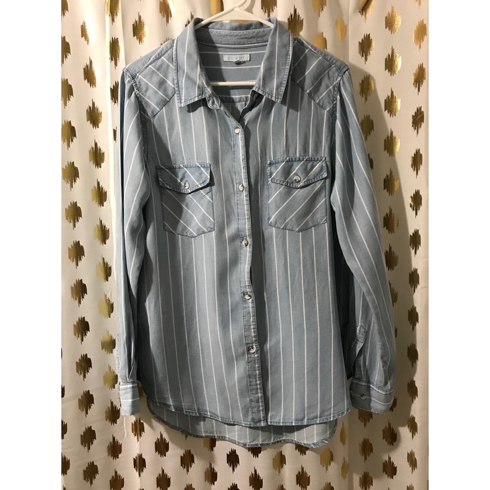 Striped Button Up - Large - Not Denim